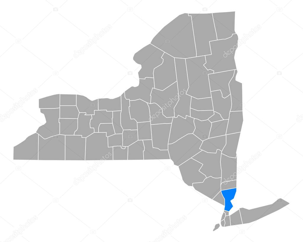 Map of Westchester in New York