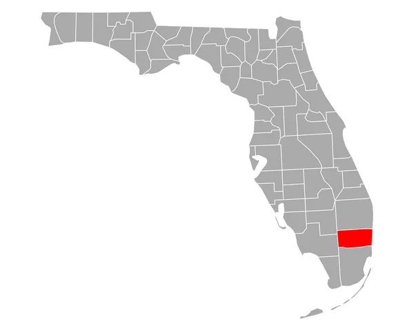 Karta Över Broward Florida — Stock vektor