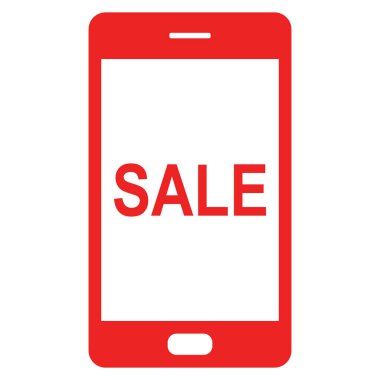 Vektör illüstrasyonu olarak akıllı telefon ve satış