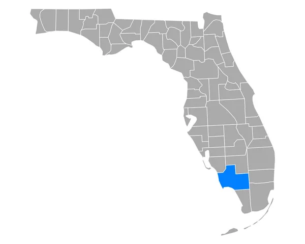 Mapa Collieru Floridě — Stockový vektor