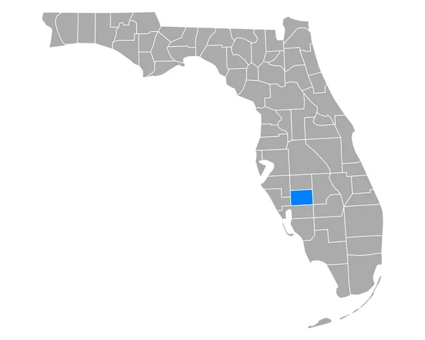 Map Desoto Florida — Stock Vector