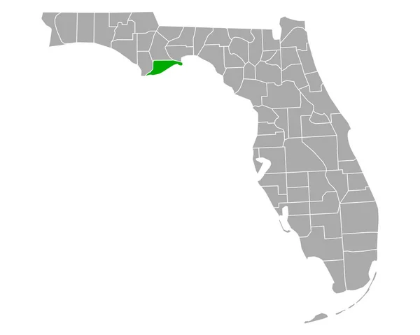 Franklin Térképe Floridában — Stock Vector