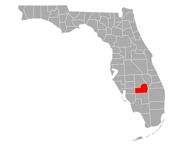 Térkép Glades Florida — Stock Vector