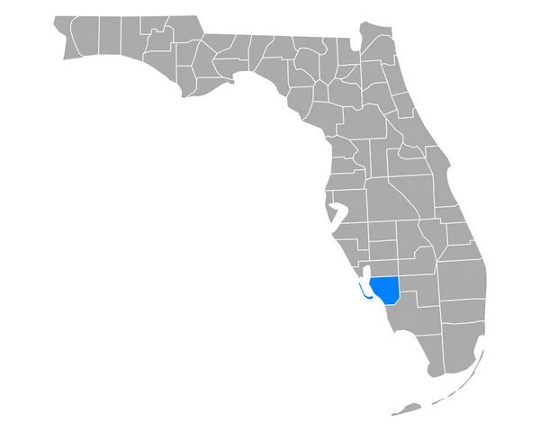 Map Lee Florida — Stock Vector