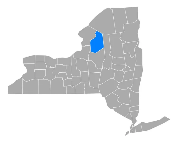 Mapa Lewis Nueva York — Vector de stock