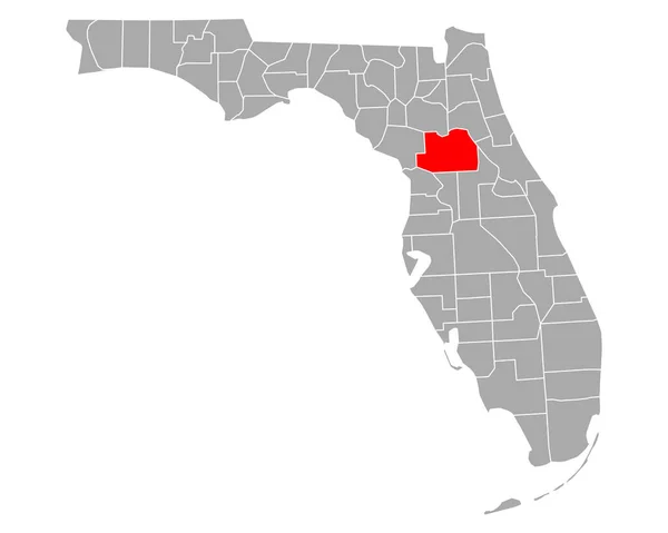 Χάρτης Του Μάριον Στη Φλόριντα — Διανυσματικό Αρχείο
