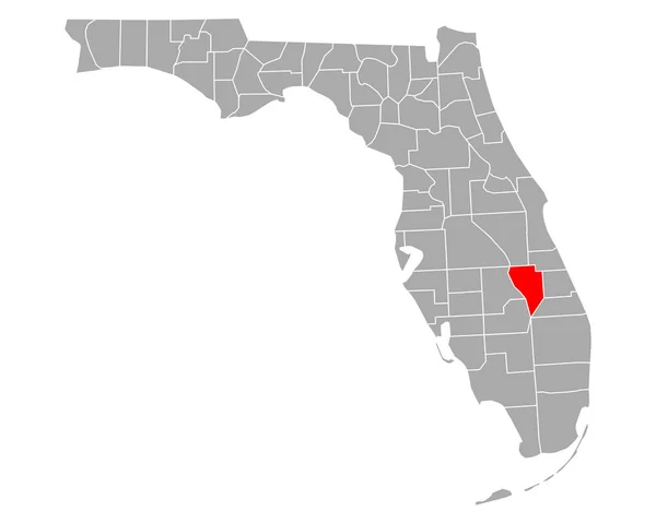Mapa Okeechobee Floridě — Stockový vektor