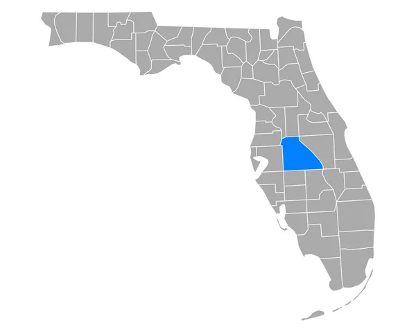 Kaart Van Polk Florida — Stockvector