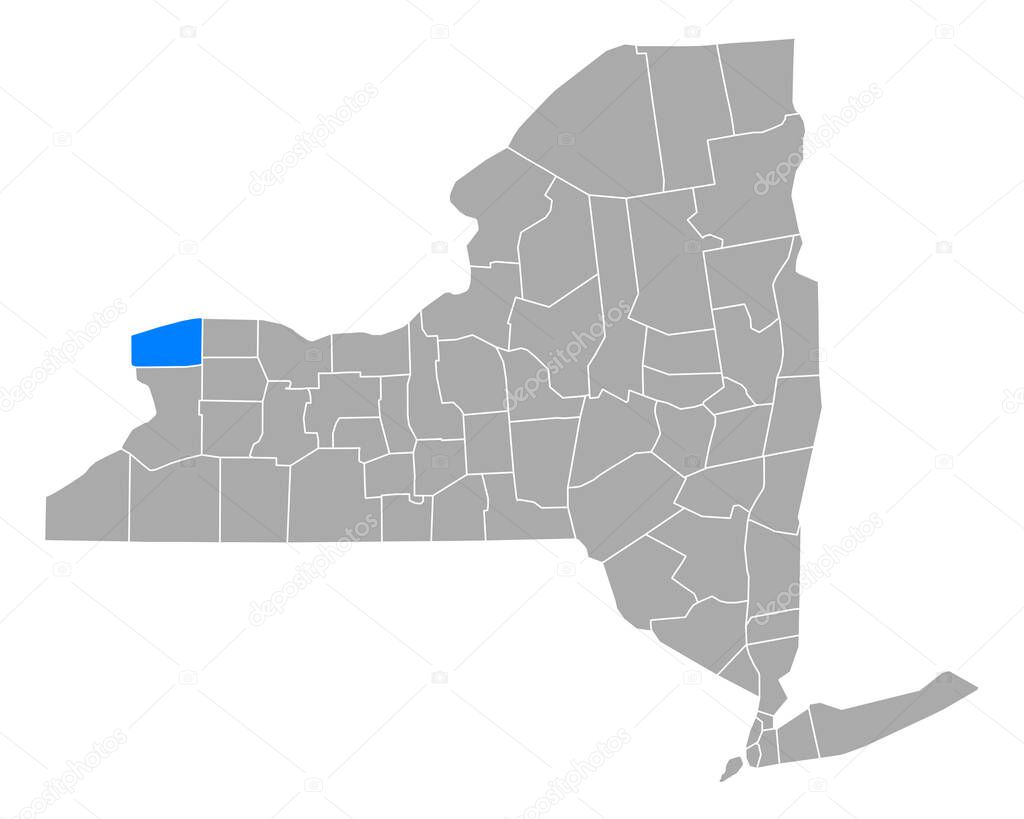 Map of Niagara in New York