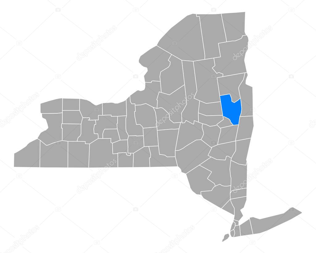 Map of Saratoga in New York