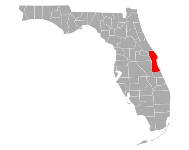 Map of Brevard in Florida clipart