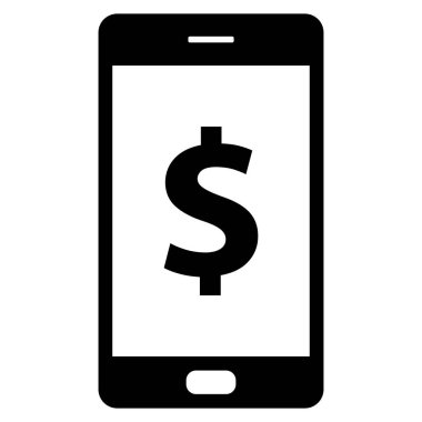 Vektör illüstrasyonu olarak dolar ve akıllı telefon