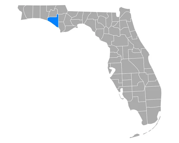 フロリダ州の湾の地図 — ストックベクタ