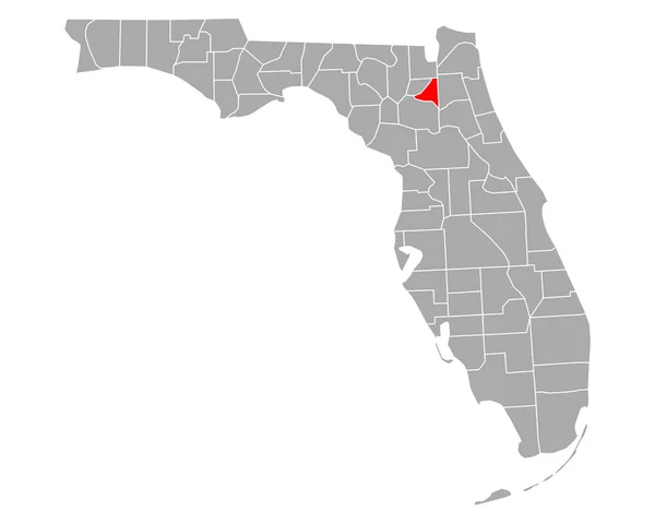 Bradford Térképe Floridában — Stock Vector