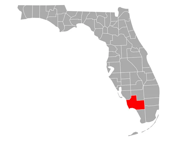 Karta Över Collier Florida — Stock vektor