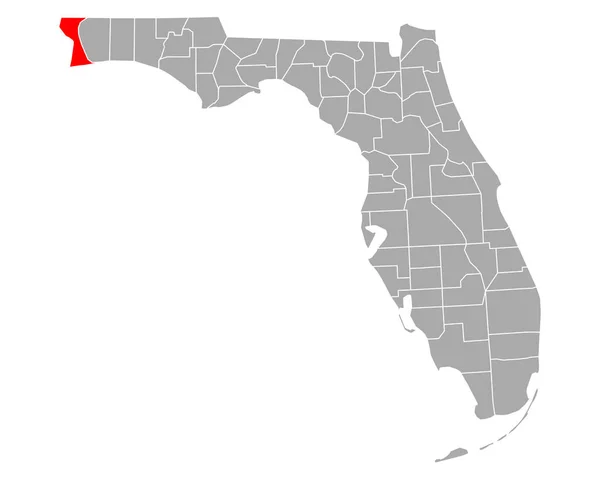 Map Escambia Florida — Stock Vector