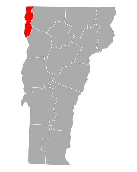 バーモント州のグランド島の地図 — ストックベクタ