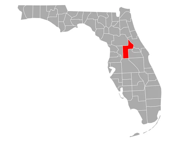 Karta Över Sjön Florida — Stock vektor
