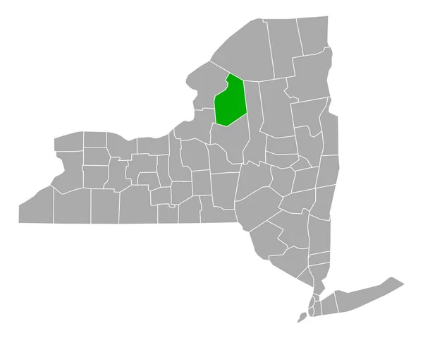 Mapa Lewis Nueva York — Archivo Imágenes Vectoriales