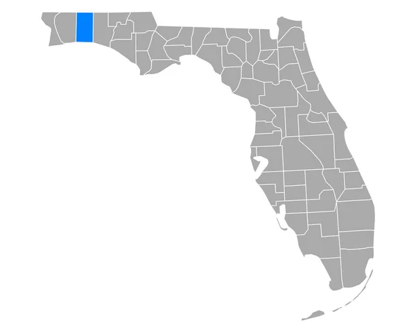 Carte Okaloosa Floride — Image vectorielle