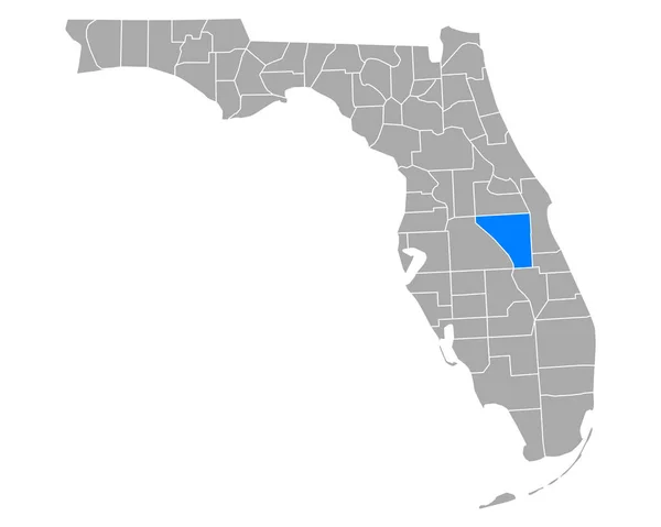 Mapa Osceola Florida — Vector de stock