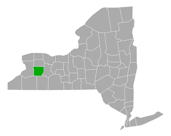 Mapa Wyoming Nova York — Vetor de Stock