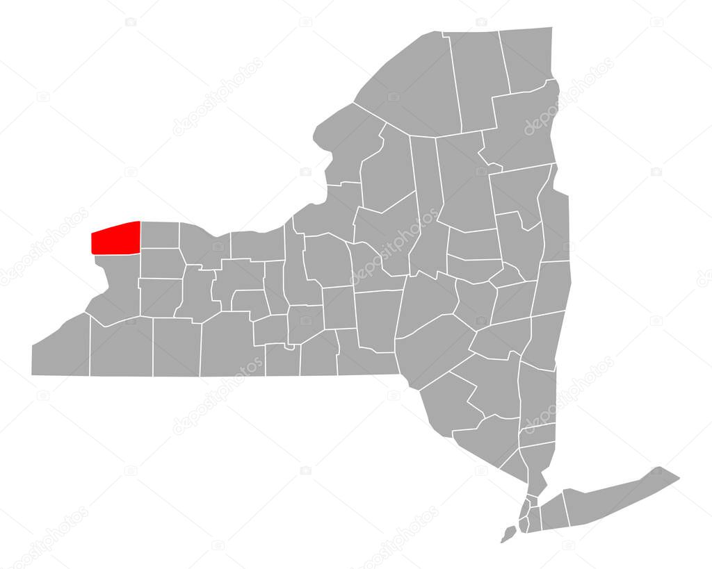 Map of Niagara in New York