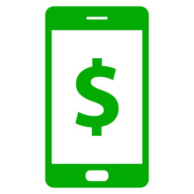 Vektör illüstrasyonu olarak dolar ve akıllı telefon