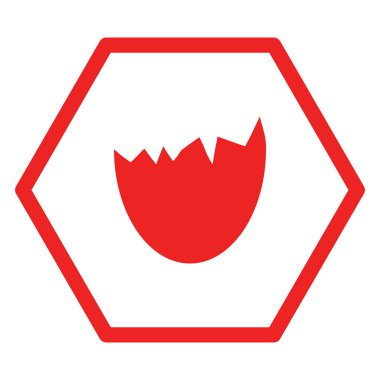 Vektör illüstrasyon olarak yumurta kabuğu ve altıgen