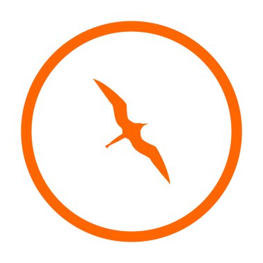 Vektör illüstrasyon olarak fırkateyn kuşu ve daire