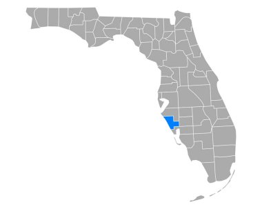Map of Sarasota in Florida clipart