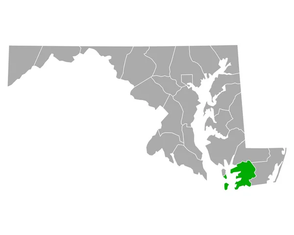 Karta Över Somerset Maryland — Stock vektor