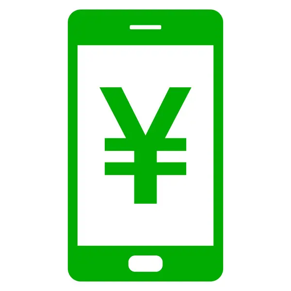 Yen Och Smartphone Som Vektor Illustration — Stock vektor
