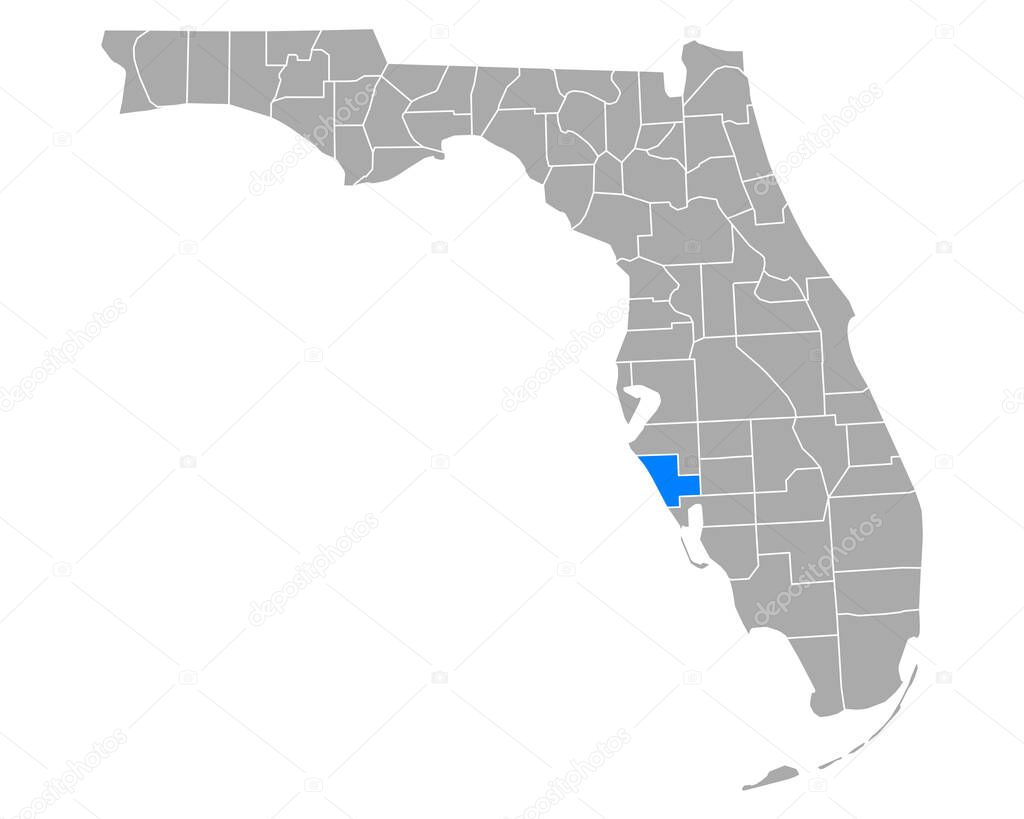 Map of Sarasota in Florida