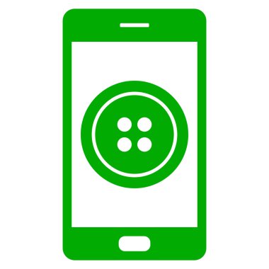 Vektör illüstrasyonu olarak düğme ve akıllı telefon