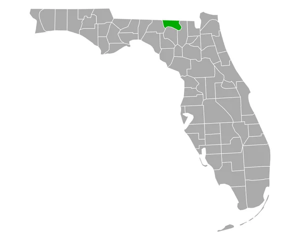 フロリダ州のハミルトン地図 — ストックベクタ