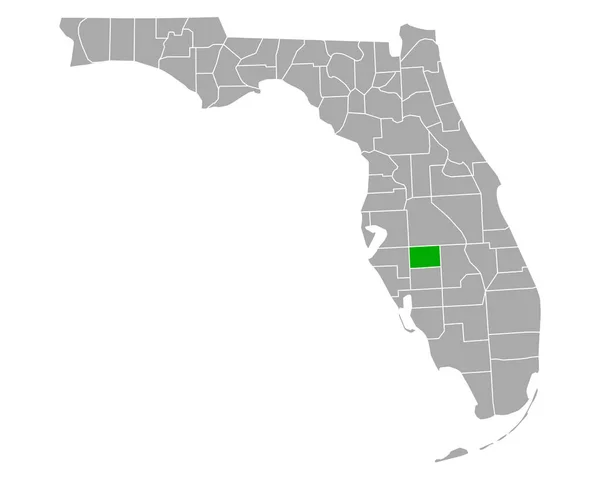 Florida Hardee Haritası — Stok Vektör