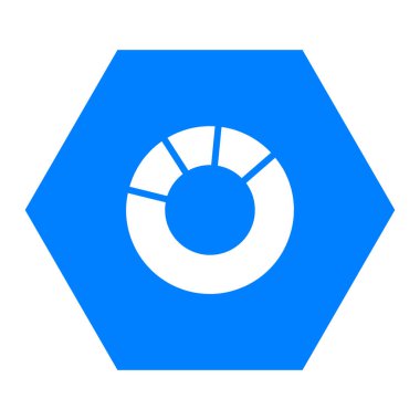 Vektör illüstrasyonu olarak turta grafiği ve altıgen