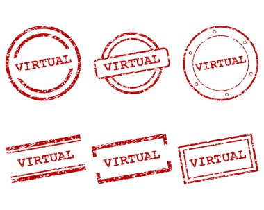 Vektör illüstrasyonu olarak sanal pullar
