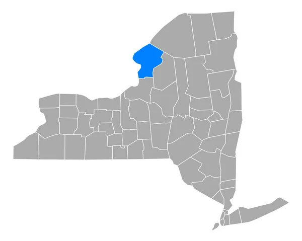Mappa Jefferson New York — Vettoriale Stock