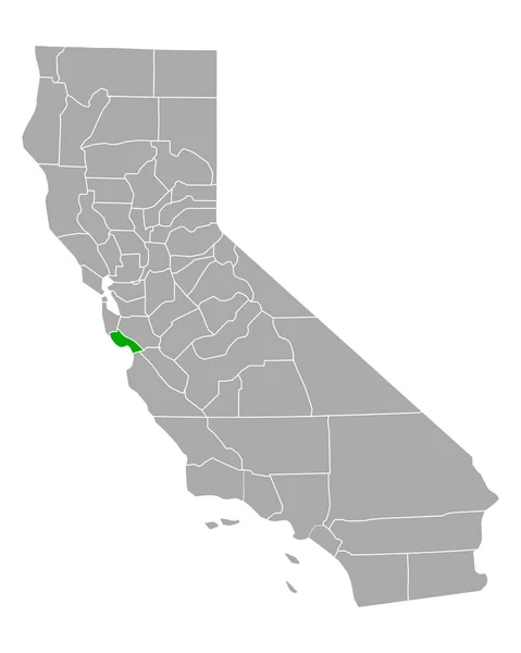 Mapa Santa Cruz Kalifornia — Wektor stockowy