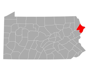 Map of Pike in Pennsylvania clipart