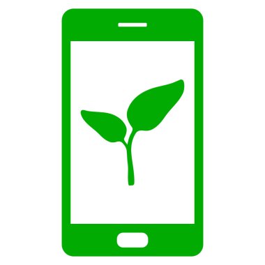 Vektör illüstrasyon olarak bitki ve akıllı telefon