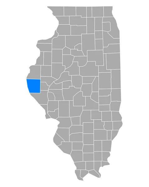 Mapa Clínicas Odontológicas Illinois — Vetor de Stock