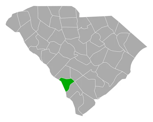 Χάρτης Του Allendale Στη Νότια Καρολίνα — Διανυσματικό Αρχείο