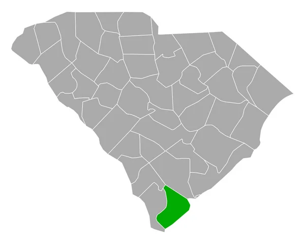 Mapa Beaufort Carolina Sul — Vetor de Stock