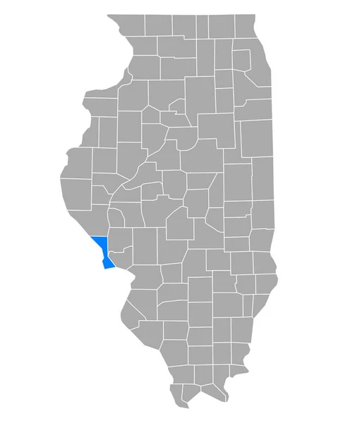 Mapa Caldeiras Illinois — Vetor de Stock