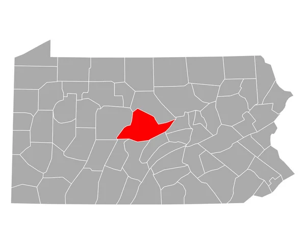 Karte Von Zentrum Pennsylvania — Stockvektor