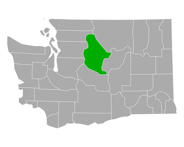 Washington Daki Chelan Haritası — Stok Vektör