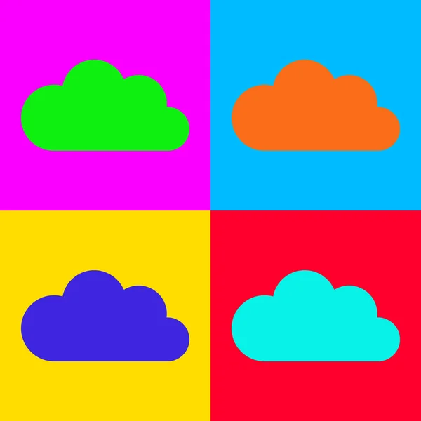 Wolke Und Pop Art Als Vektorillustration — Stockvektor